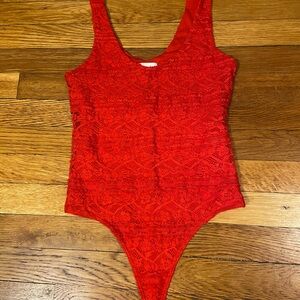 Leith Red Lace Bodysuit